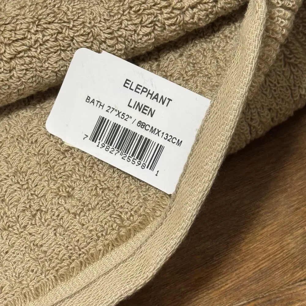 Charter Club 3 Bath Towels 4 Wash Cloth Elephant Safari Egyptian Gold Camel NEW